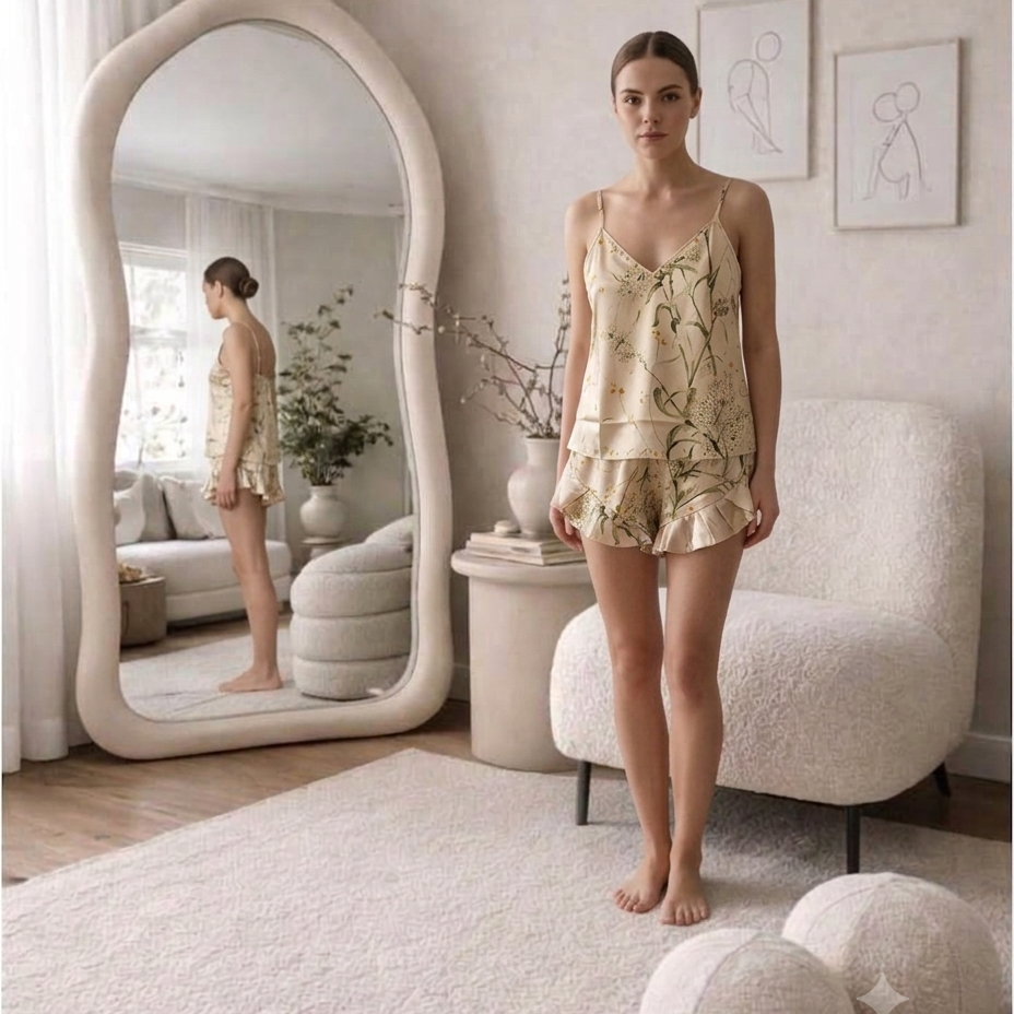 Satin Camisole Loungewear Set.