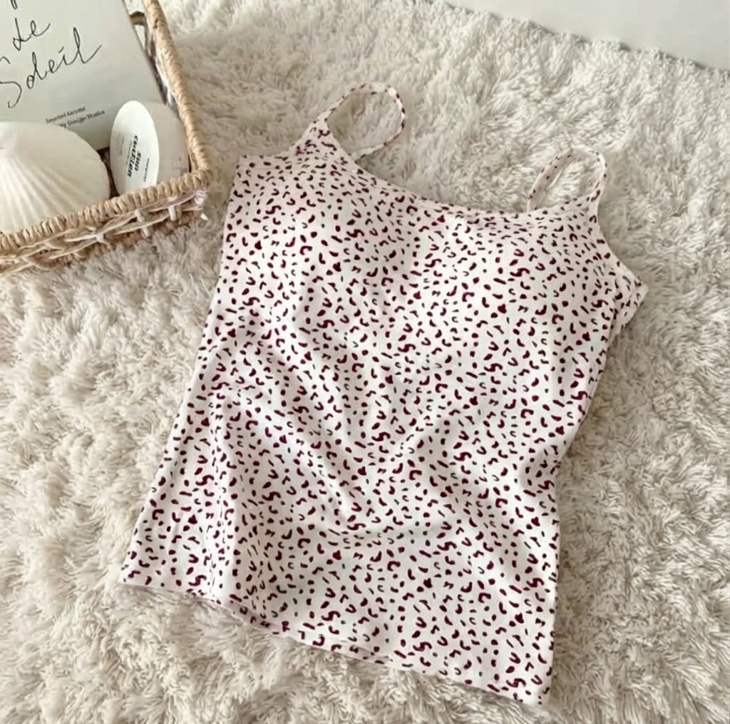 Leopard Print Camisole & Lounge Shorts - 100% Cotton Pajama Set