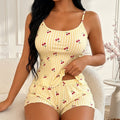 Yellow Cherry Cami top & Shorts Loungewear Set