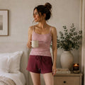 Plaid Print Camisole & Lounge Shorts  - Cozy & Chic 100% Cotton Pajama Set