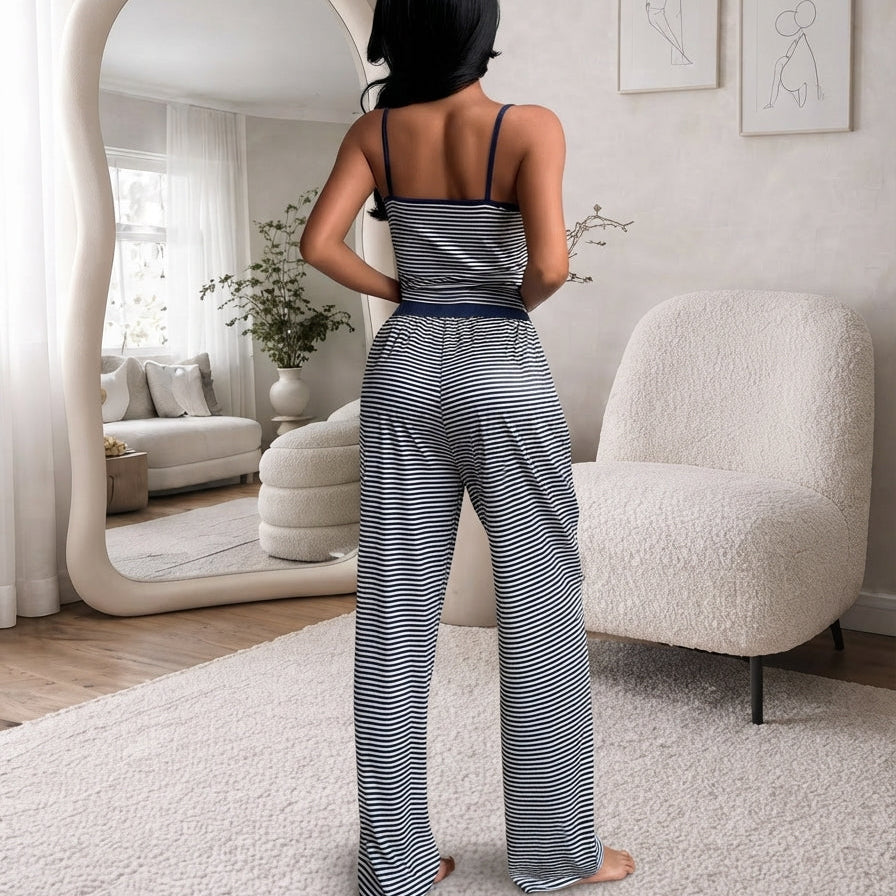 Navy & White Striped Lounge Set