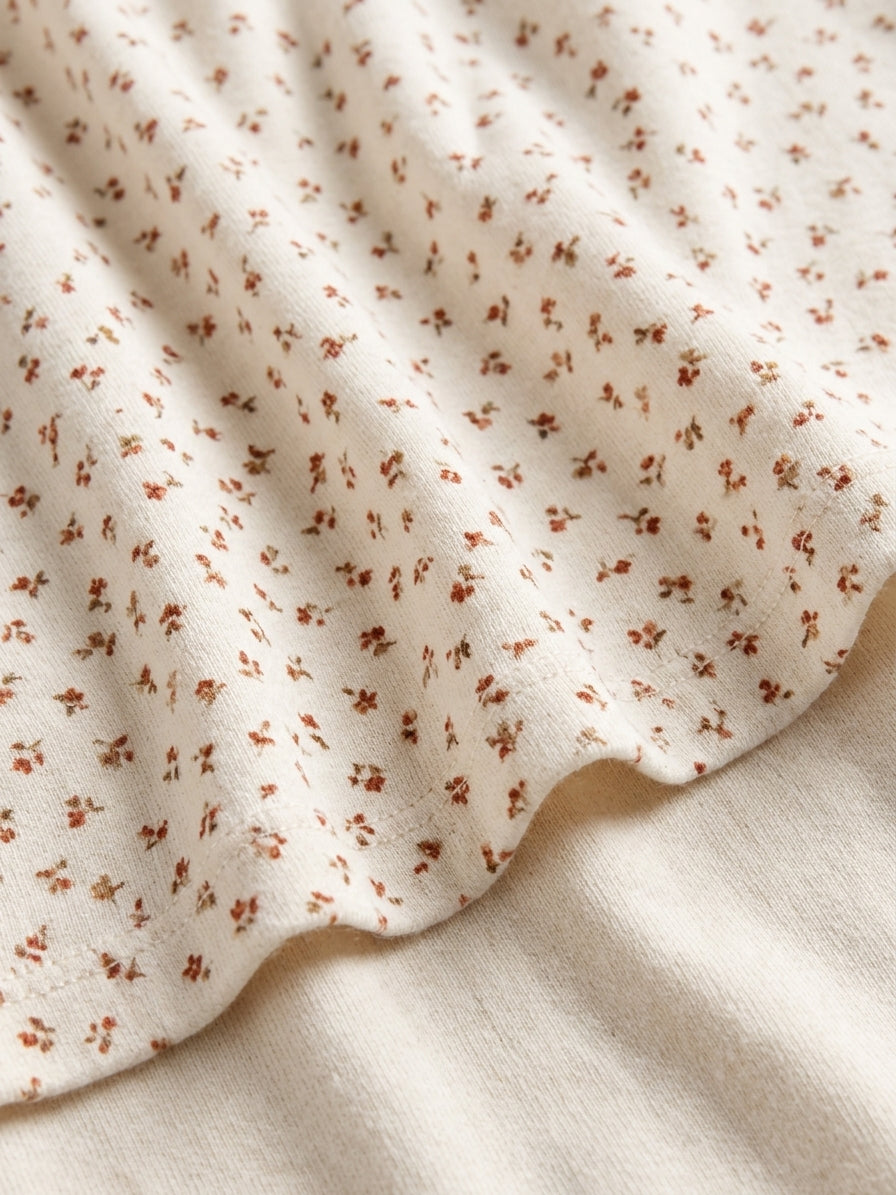 Creme camisole set with red flower print (all size)